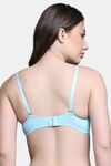PrettyCat Lightly Padded UnderWired Sexy Plunge Bra With Pearls Strap - Light Blue — thumbnail 3